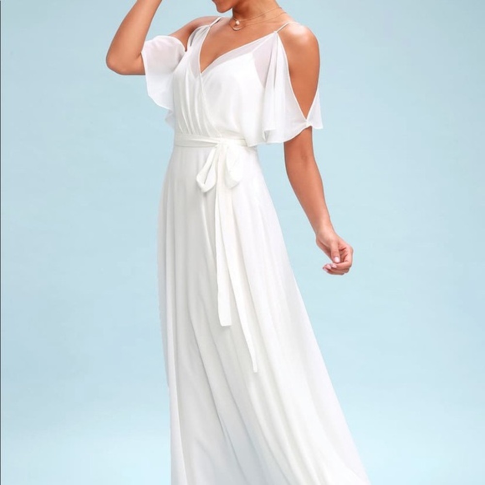 LULU’S white boho wedding dress NWT small